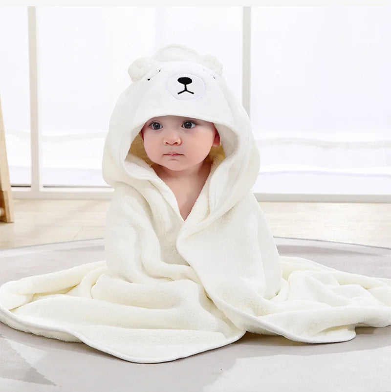 Cartoon Baby Hooded Bath Towel – Soft Newborn Bathrobe & Swaddle Wrap for Boys & Girls 2023