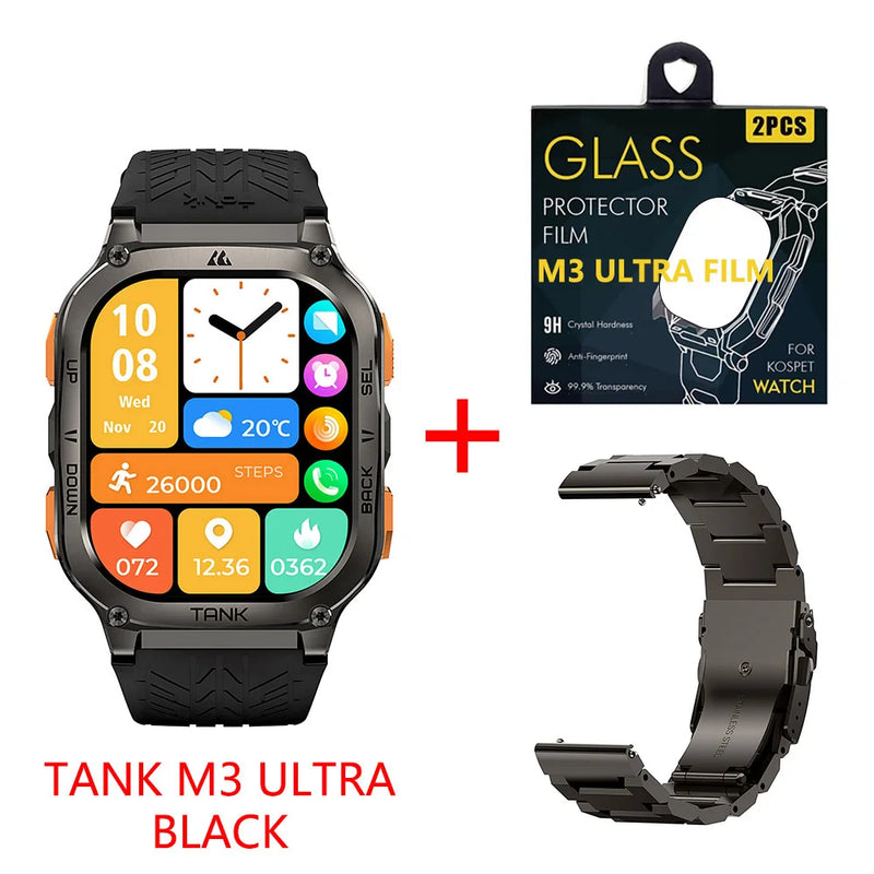 2024 KOSPET TANK M3 Ultra GPS Smartwatch – Rugged, Waterproof & Military-Grade