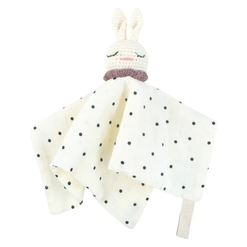 Crochet Rabbit Baby Nursing Bib & Security Blanket – Breathable Soother Towel for Boys & Girls