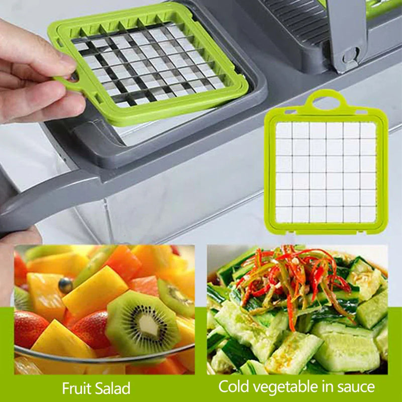 Multifunctional Vegetable Cutter & Slicer – Fruit Peeler, Carrot Grater, and Kitchen Accessories Basket