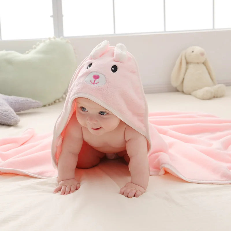 Cartoon Baby Hooded Bath Towel – Soft Newborn Bathrobe & Swaddle Wrap for Boys & Girls 2023