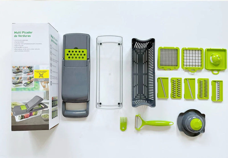 Multifunctional Vegetable Cutter & Slicer – Fruit Peeler, Carrot Grater, and Kitchen Accessories Basket