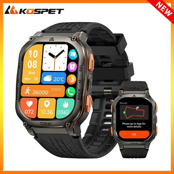 2024 KOSPET TANK M3 Ultra GPS Smartwatch – Rugged, Waterproof & Military-Grade