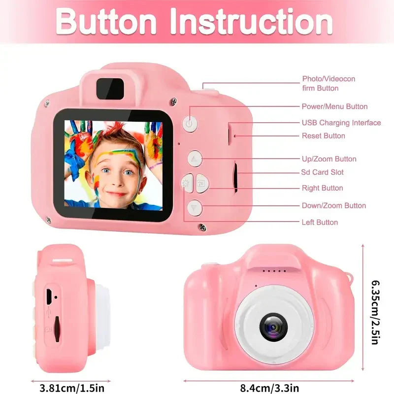 ZWN Children Digital Camera – 1080P HD Camera for Kids, 2-Inch Color Display, Outdoor SLR Toy Camera with TF Memory Card