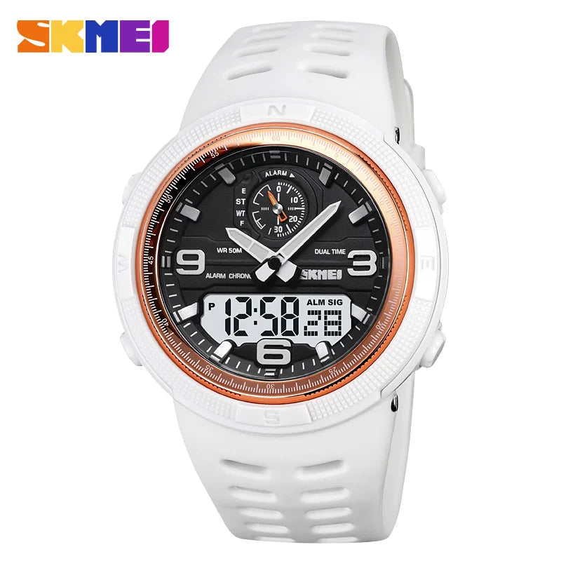 SKMEI 1655 Outdoor Sports Men's Electronic Watch – Dual Display Multifunctional Waterproof Exploration Watch