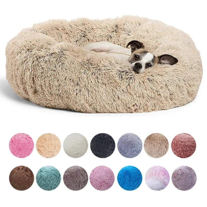 40-90cm Round Pet Bed – Super Soft Plush Dog Bed for Large & Medium Dogs, Cozy Winter Cat House