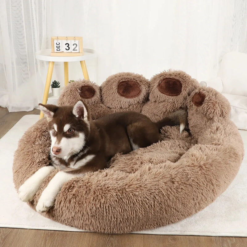 Cute Bear Paw Shaped Dog & Cat Pet Bed – Cozy, Comfortable Cushion for Small, Medium, & Large Pets