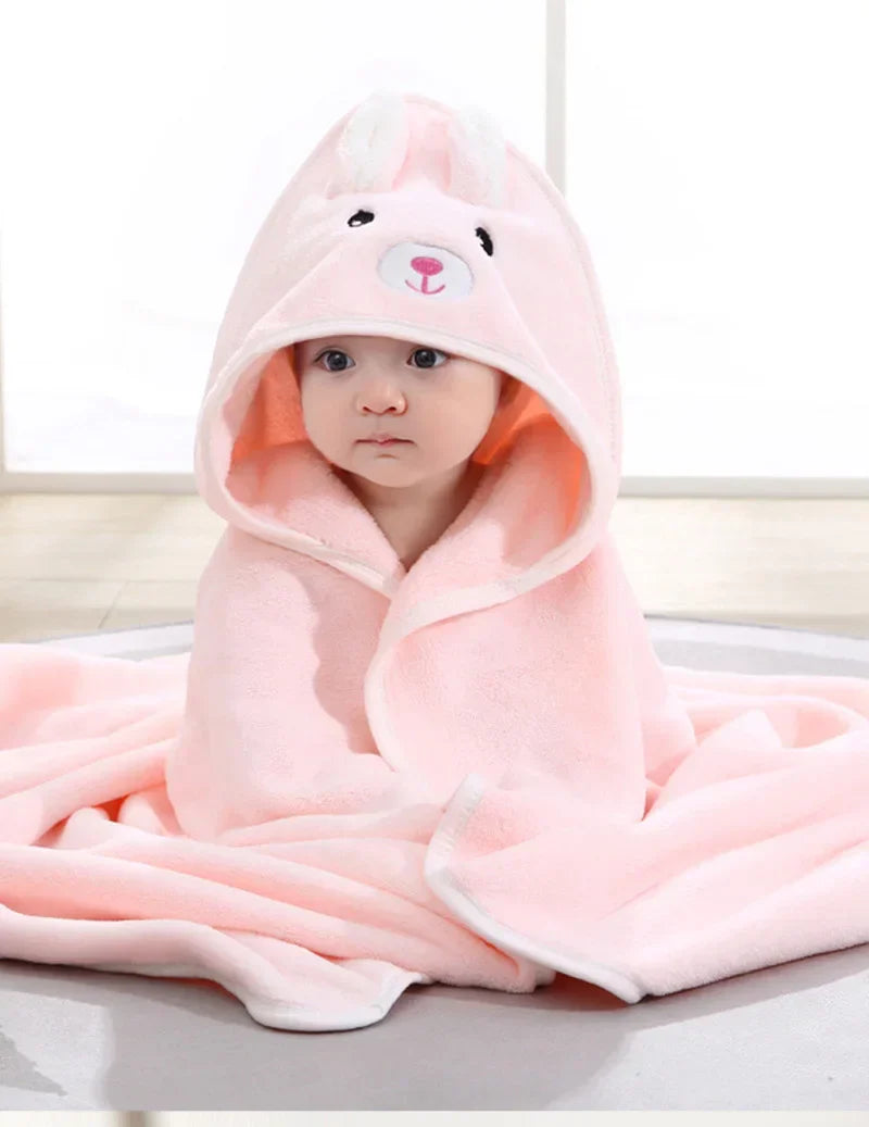 Cartoon Baby Hooded Bath Towel – Soft Newborn Bathrobe & Swaddle Wrap for Boys & Girls 2023