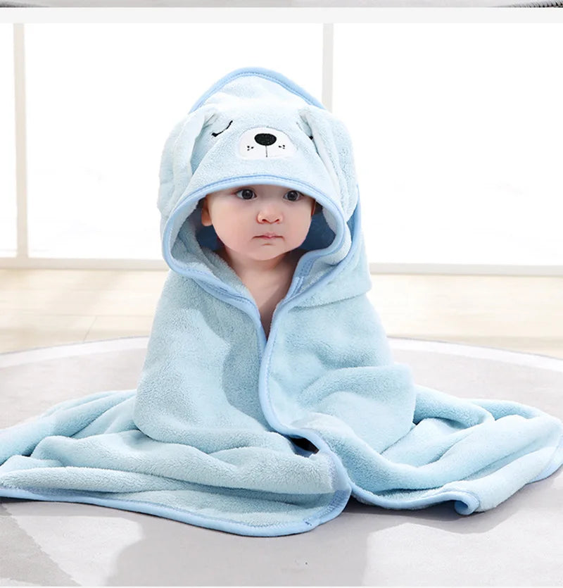 Cartoon Baby Hooded Bath Towel – Soft Newborn Bathrobe & Swaddle Wrap for Boys & Girls 2023