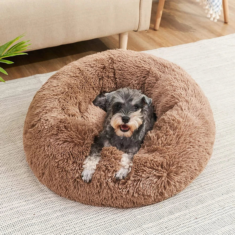 40-90cm Round Pet Bed – Super Soft Plush Dog Bed for Large & Medium Dogs, Cozy Winter Cat House