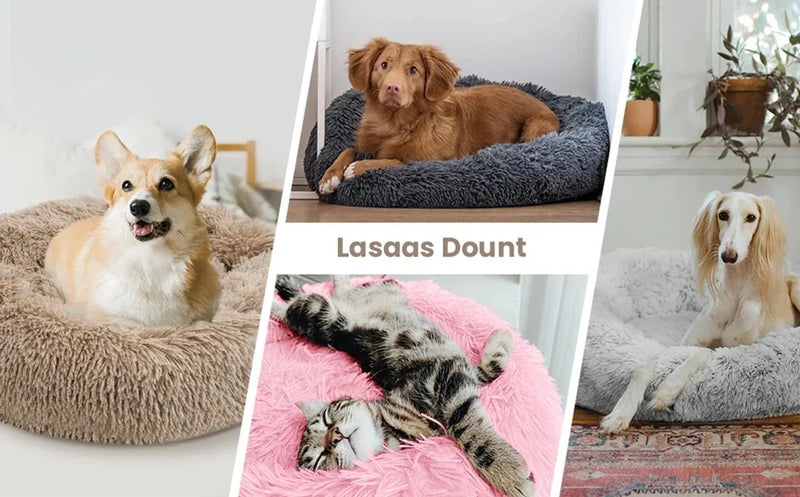 40-90cm Round Pet Bed – Super Soft Plush Dog Bed for Large & Medium Dogs, Cozy Winter Cat House