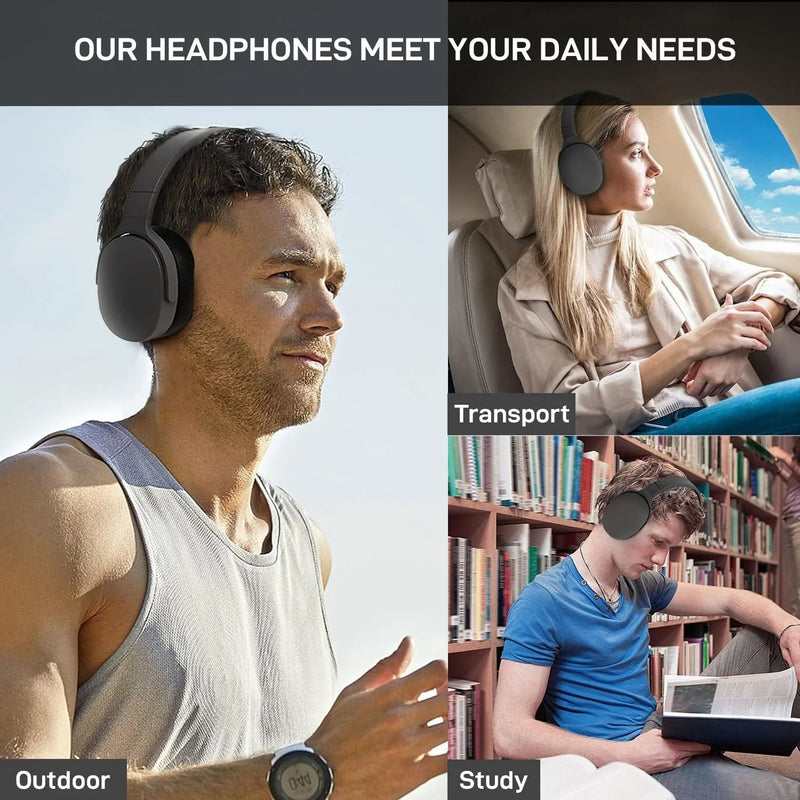 P2961 Over-Ear Wireless Bluetooth Headphones – HIFI Stereo Headsets, Sports Gaming Earphones with TF/AUX Music Player & Mic