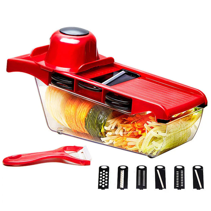 Vegetable Cutter with Steel Blade Slicer – Potato Peeler, Carrot & Cheese Grater, Kitchen Accessories