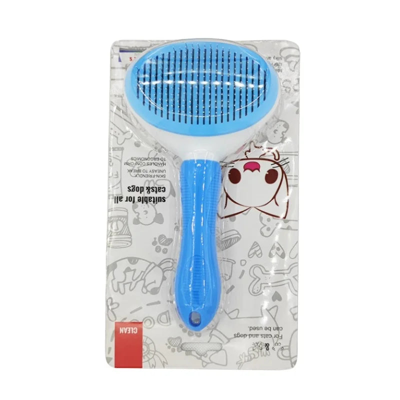 Self-Cleaning Pet Hair Removal Comb – Cat Slicker Brush & Dog Grooming Brush for Effective Fur Removal