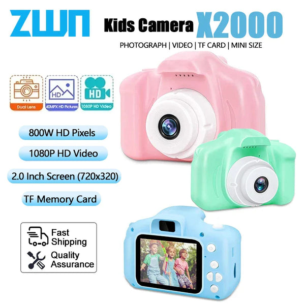 ZWN Children Digital Camera – 1080P HD Camera for Kids, 2-Inch Color Display, Outdoor SLR Toy Camera with TF Memory Card