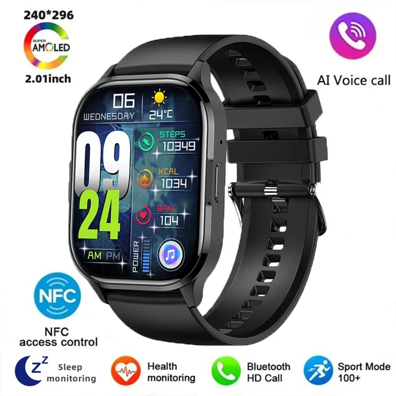 2024 2.01-Inch Couple's Smartwatch – Bluetooth Calling & Fitness Tracker