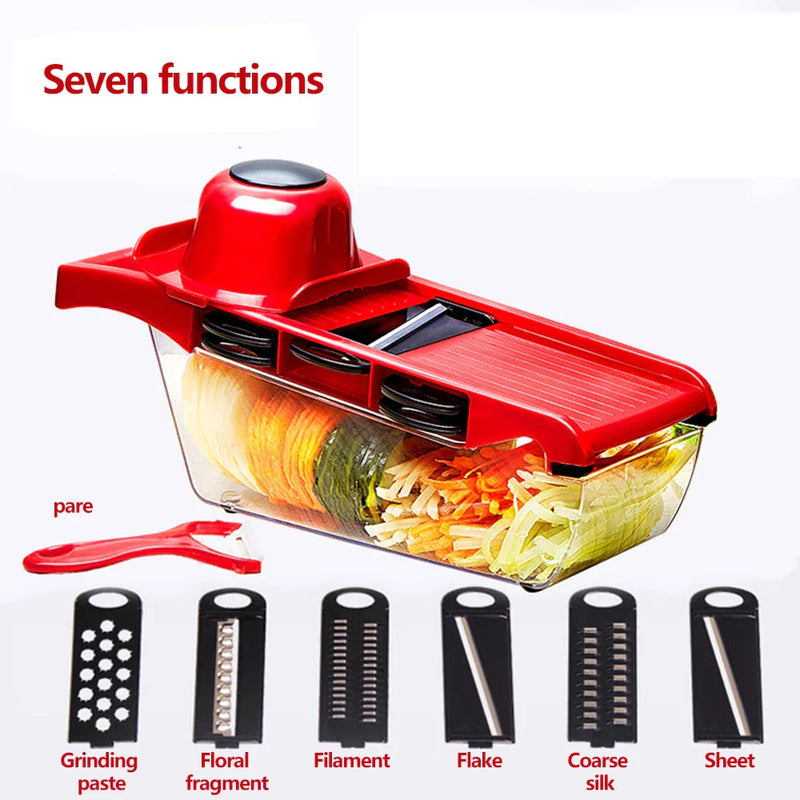 Vegetable Cutter with Steel Blade Slicer – Potato Peeler, Carrot & Cheese Grater, Kitchen Accessories