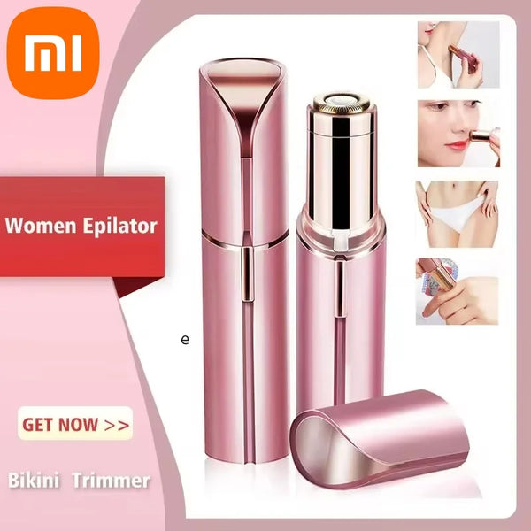 Xiaomi Portable Lipstick Shaped Women Electric Epilator – Eyebrow Trimmer & Painless Facial Hair Removal Shaver