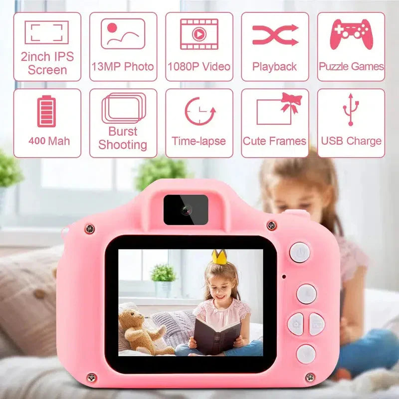 ZWN Children Digital Camera – 1080P HD Camera for Kids, 2-Inch Color Display, Outdoor SLR Toy Camera with TF Memory Card