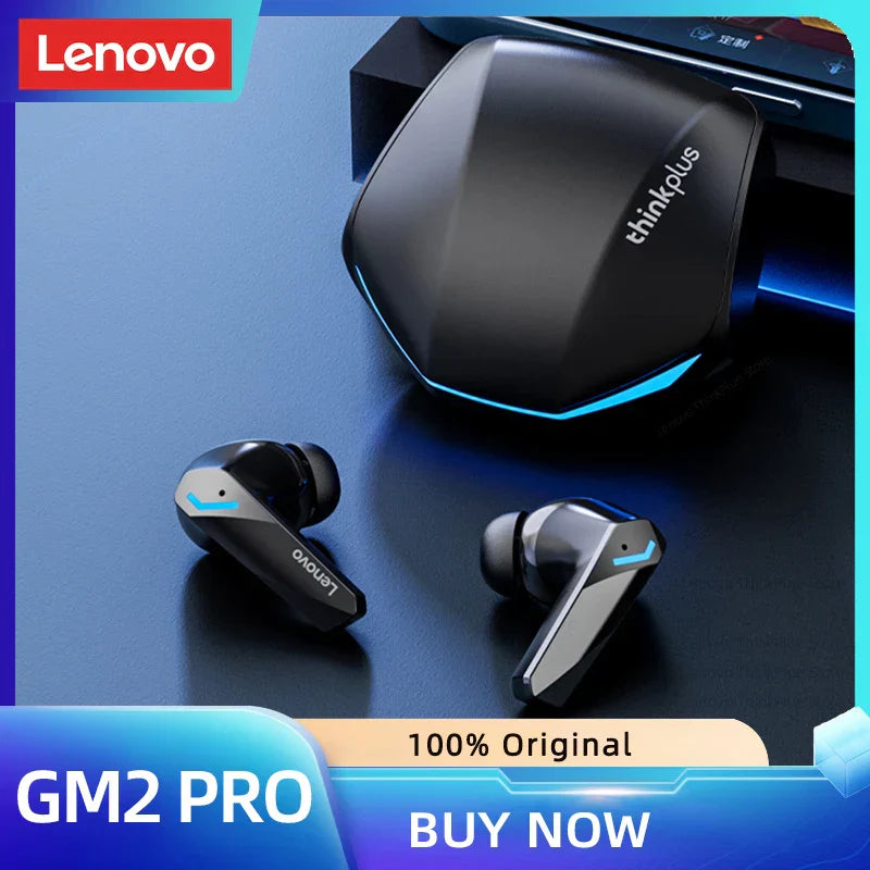 Original Lenovo GM2 Pro 5.3 Bluetooth Wireless Earbuds – Low Latency Gaming Headset with HD Call & Mic