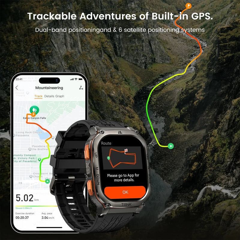 2024 KOSPET TANK M3 Ultra GPS Smartwatch – Rugged, Waterproof & Military-Grade