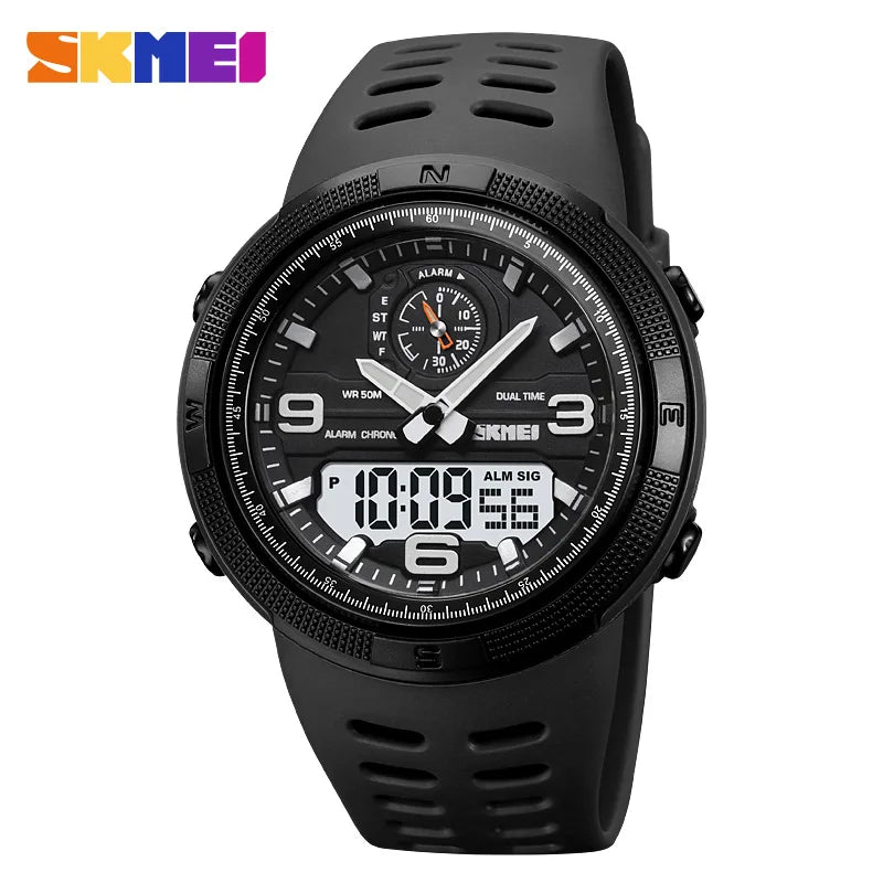 SKMEI 1655 Outdoor Sports Men's Electronic Watch – Dual Display Multifunctional Waterproof Exploration Watch